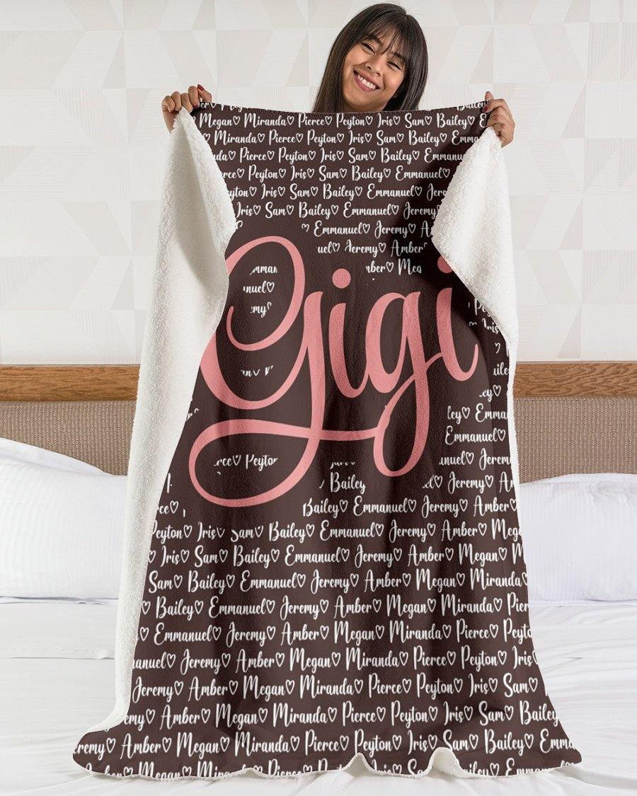 Gigi Blanket For Mothers Day Personalized Grandma Mimi Nana Gigi Blanket From Grandchildren