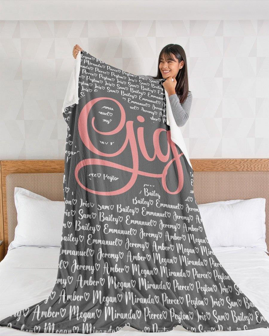 Gigi Blanket For Mothers Day Personalized Grandma Mimi Nana Gigi Blanket From Grandchildren