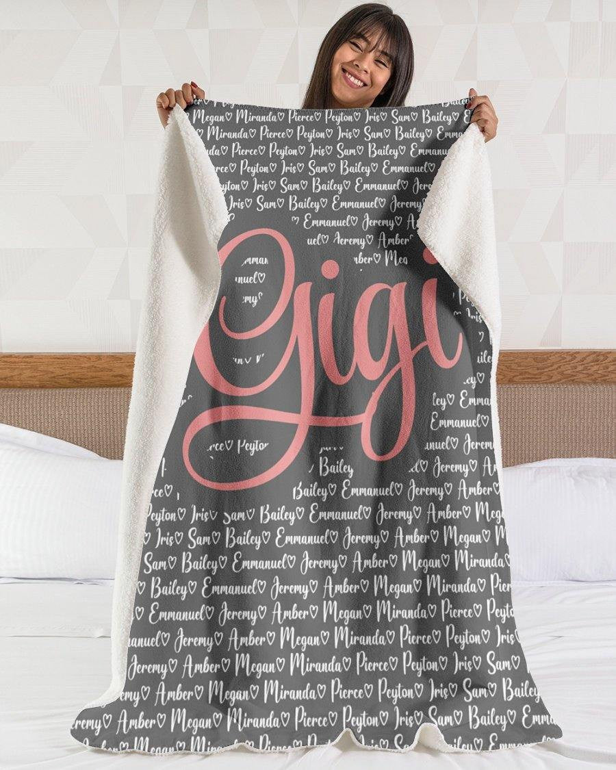 Gigi Blanket For Mothers Day Personalized Grandma Mimi Nana Gigi Blanket From Grandchildren