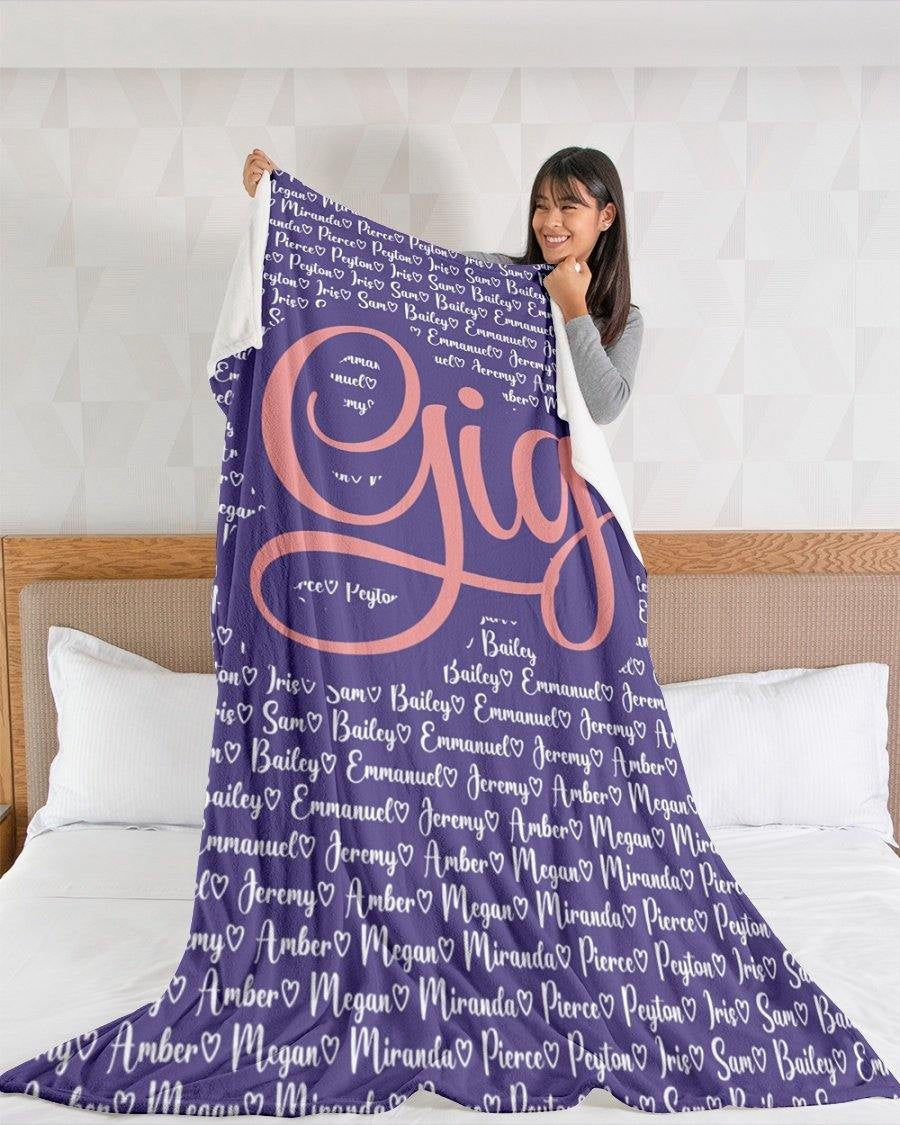 Gigi Blanket For Mothers Day Personalized Grandma Mimi Nana Gigi Blanket From Grandchildren