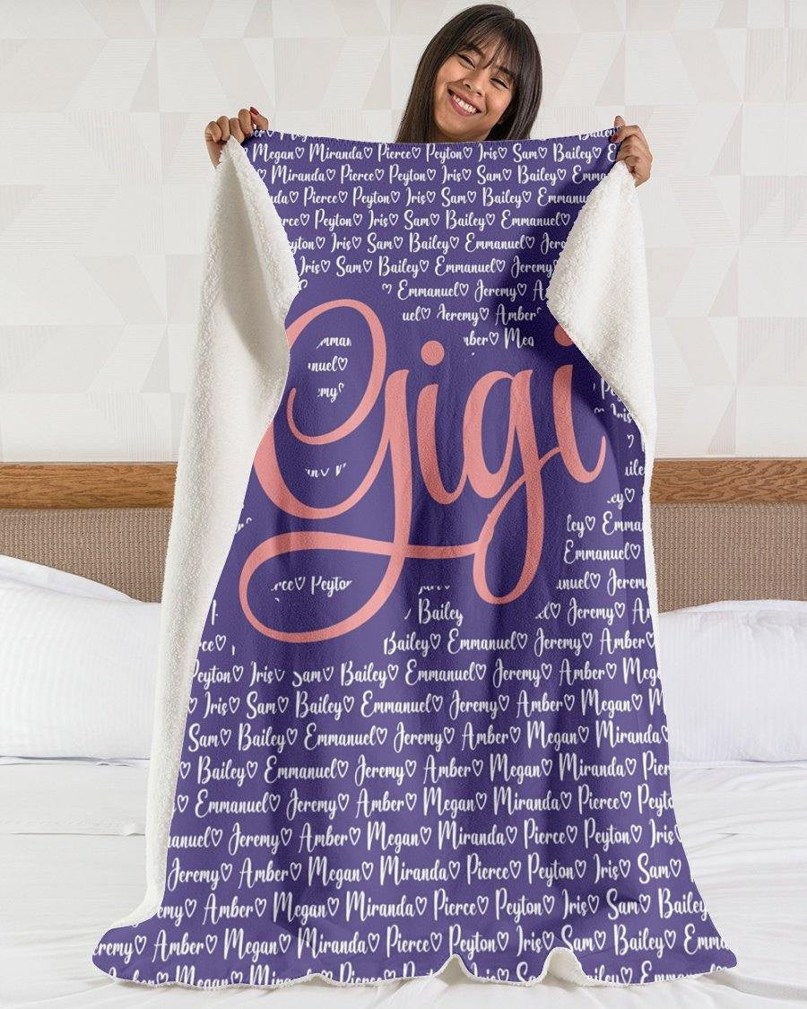 Gigi Blanket For Mothers Day Personalized Grandma Mimi Nana Gigi Blanket From Grandchildren