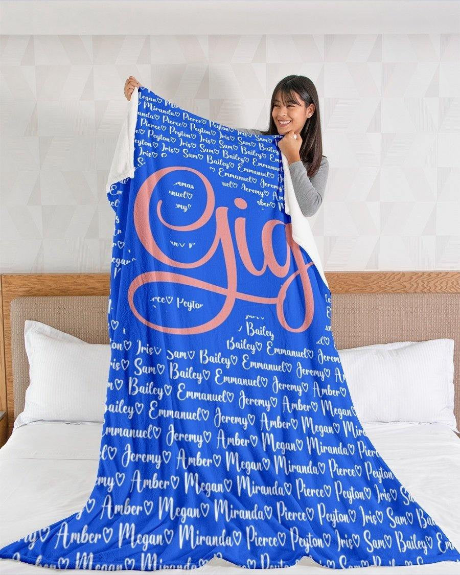 Gigi Blanket For Mothers Day Personalized Grandma Mimi Nana Gigi Blanket From Grandchildren