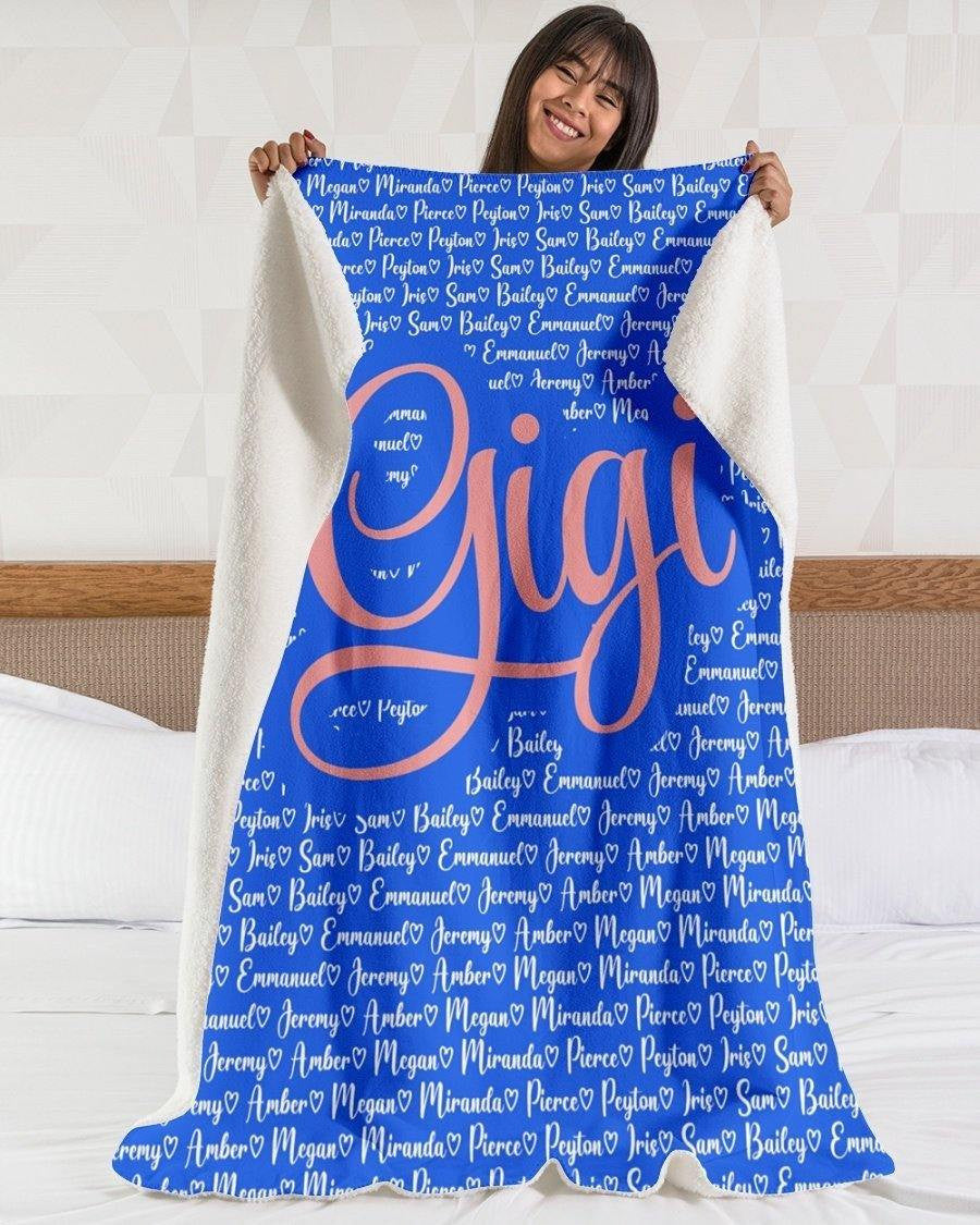 Gigi Blanket For Mothers Day Personalized Grandma Mimi Nana Gigi Blanket From Grandchildren