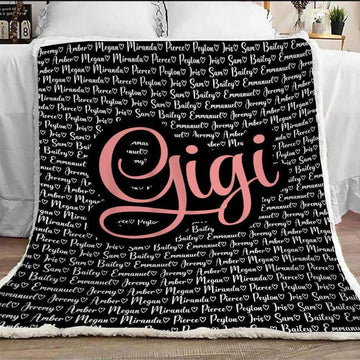 Gigi Blanket For Mothers Day Personalized Grandma Mimi Nana Gigi Blanket From Grandchildren