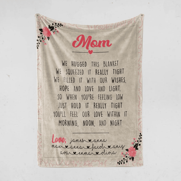 Personalized Grandma Blanket From Grandkids - Grandma We Hugged This Blanket Mothers Day Valentines Birthday Gift For Her From Kids