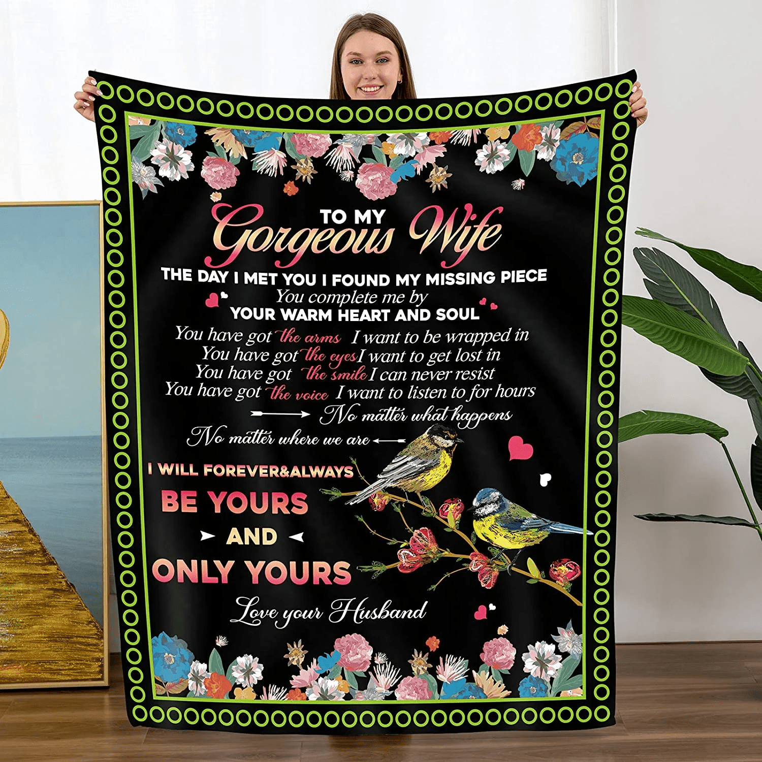 Personalized To My Wife Old Couple Blanket Never Forget That I Love You Old Couple Fleece Blanket- Romantic Gifts For Wife Anniversary - Wife Birthday Gifts For Her From Husband For Valentines Mothers Day Or Christmas