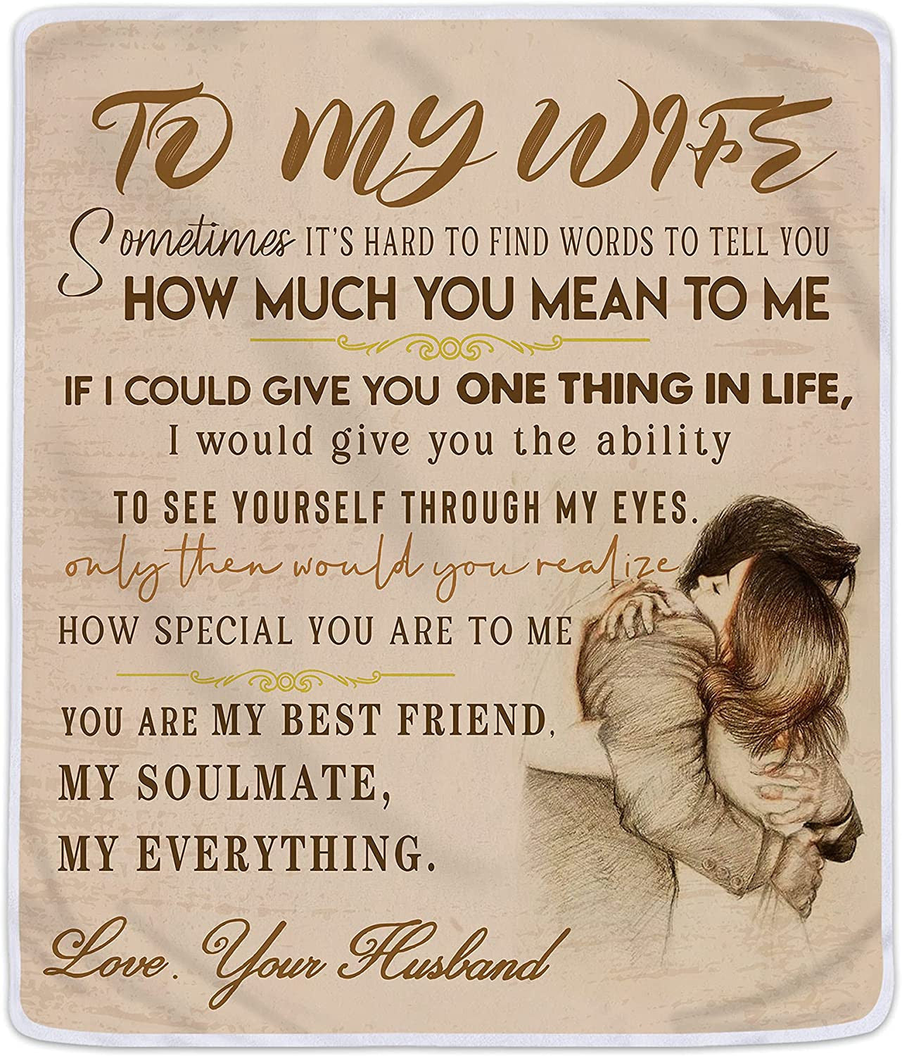 Personalized To My Wife Old Couple Blanket Never Forget That I Love You Old Couple Fleece Blanket- Romantic Gifts For Wife Anniversary - Wife Birthday Gifts For Her From Husband For Valentines Mothers Day Or Christmas