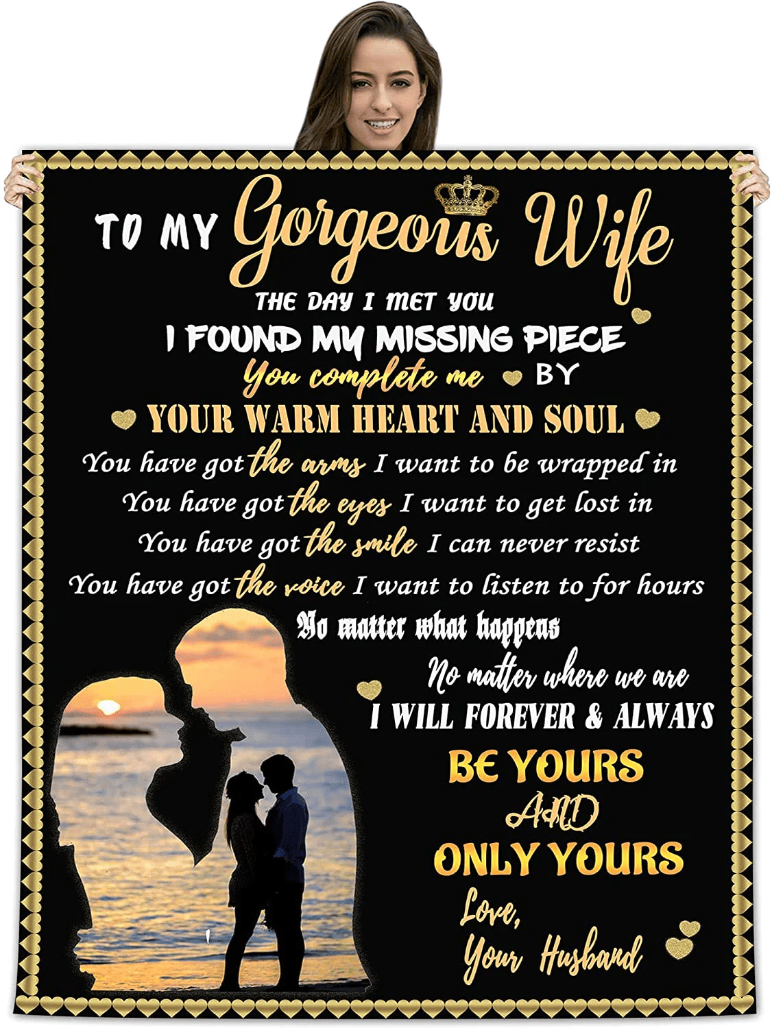 Personalized To My Wife Old Couple Blanket Never Forget That I Love You Old Couple Fleece Blanket- Romantic Gifts For Wife Anniversary - Wife Birthday Gifts For Her From Husband For Valentines Mothers Day Or Christmas