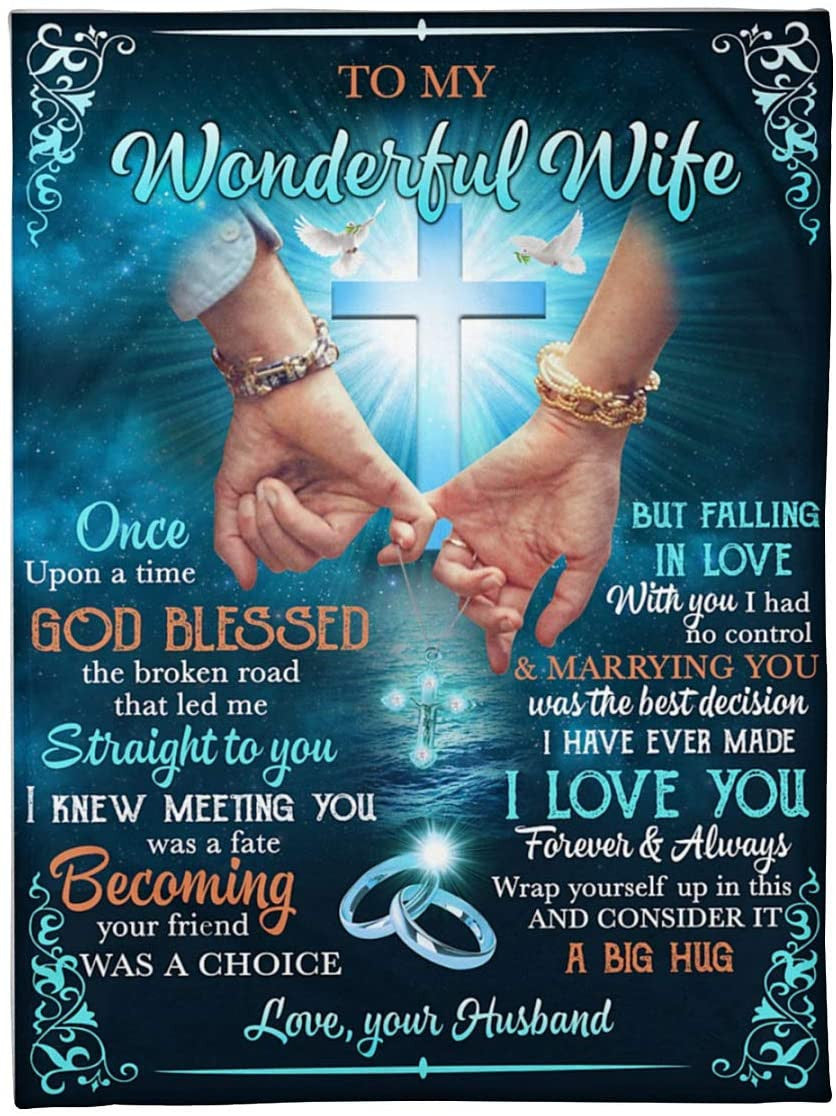 Personalized To My Wife Old Couple Blanket Never Forget That I Love You Old Couple Fleece Blanket- Romantic Gifts For Wife Anniversary - Wife Birthday Gifts For Her From Husband For Valentines Mothers Day Or Christmas