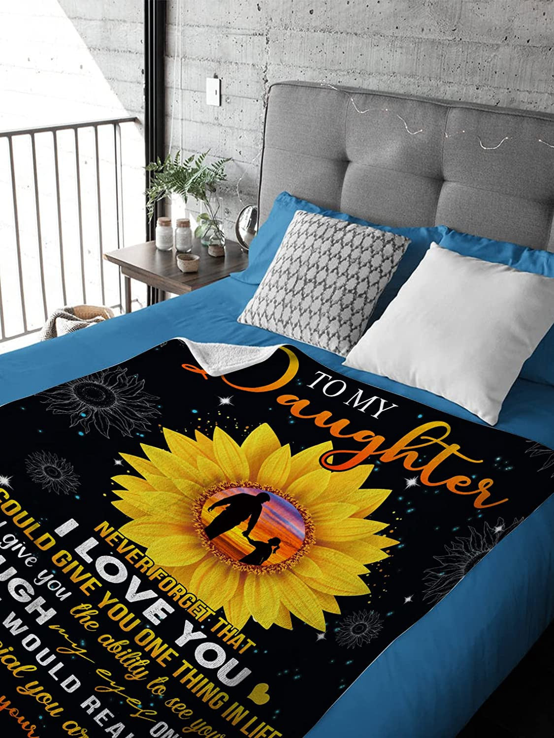 Daughter Gift Blanket - Personalized Gifts for Daughter, To My Daughter Gifts from Dad and Mom for Mothers Day, Birthday Gift