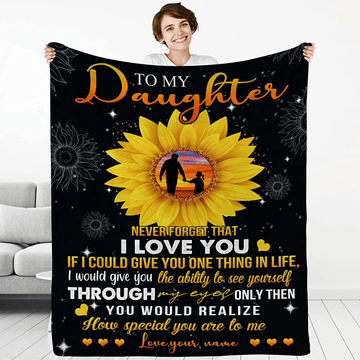 Daughter Gift Blanket - Personalized Gifts for Daughter, To My Daughter Gifts from Dad and Mom for Mothers Day, Birthday Gift