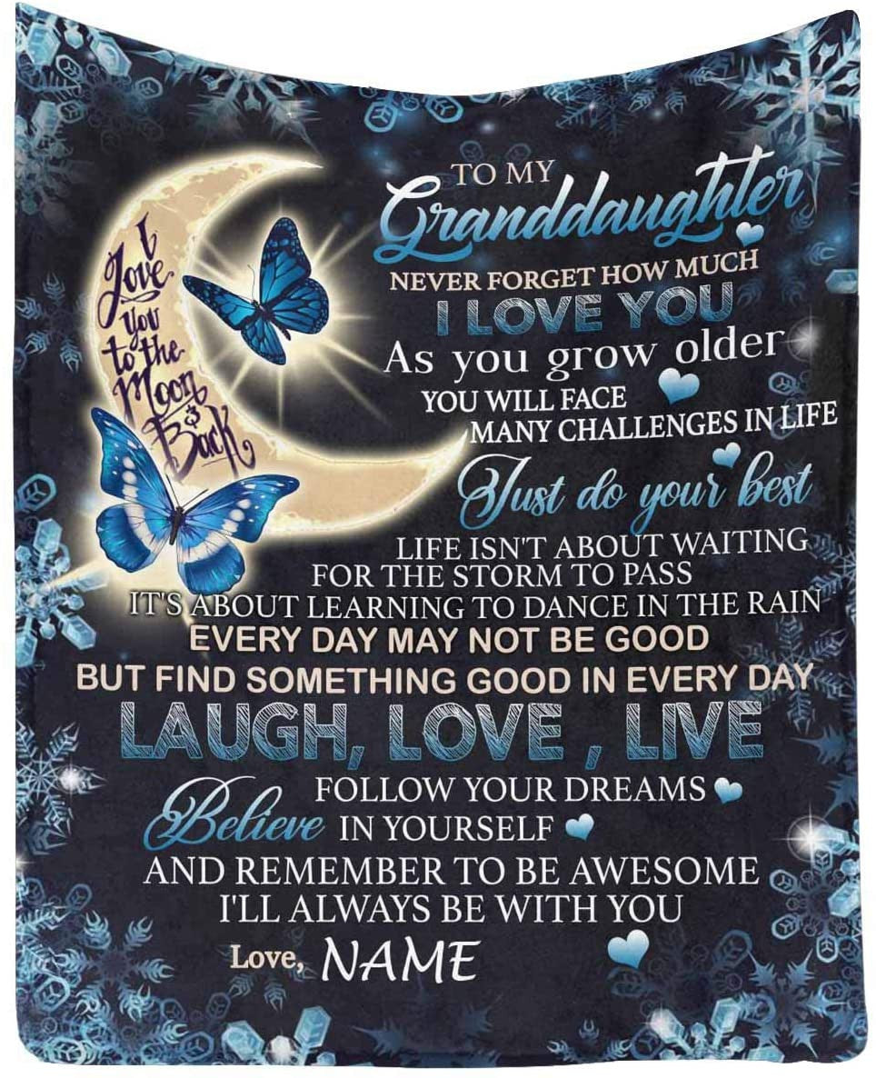 Personalized Blanket - To My Daughter/Granddaughter - Bear Blanket Present For Valentines Mothers Day Christmas Graduation Anniversary Wedding