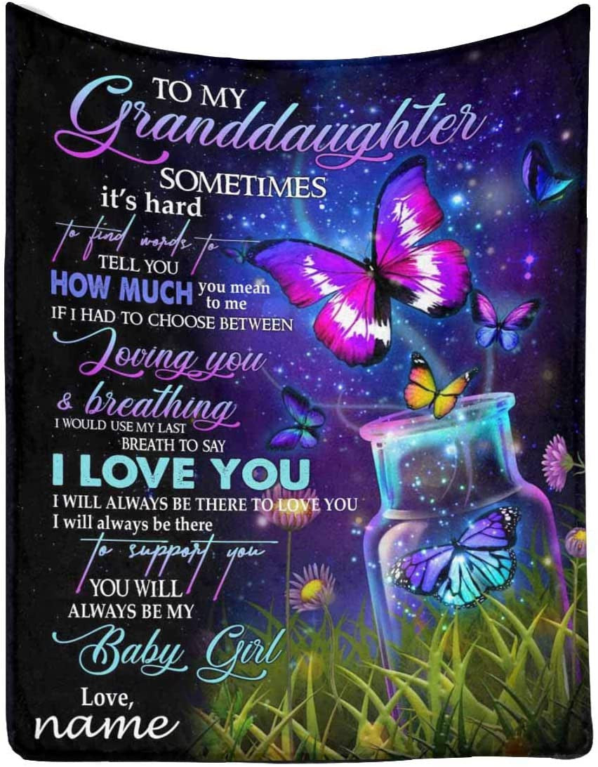 Personalized Blanket - To My Daughter/Granddaughter - Bear Blanket Present For Valentines Mothers Day Christmas Graduation Anniversary Wedding