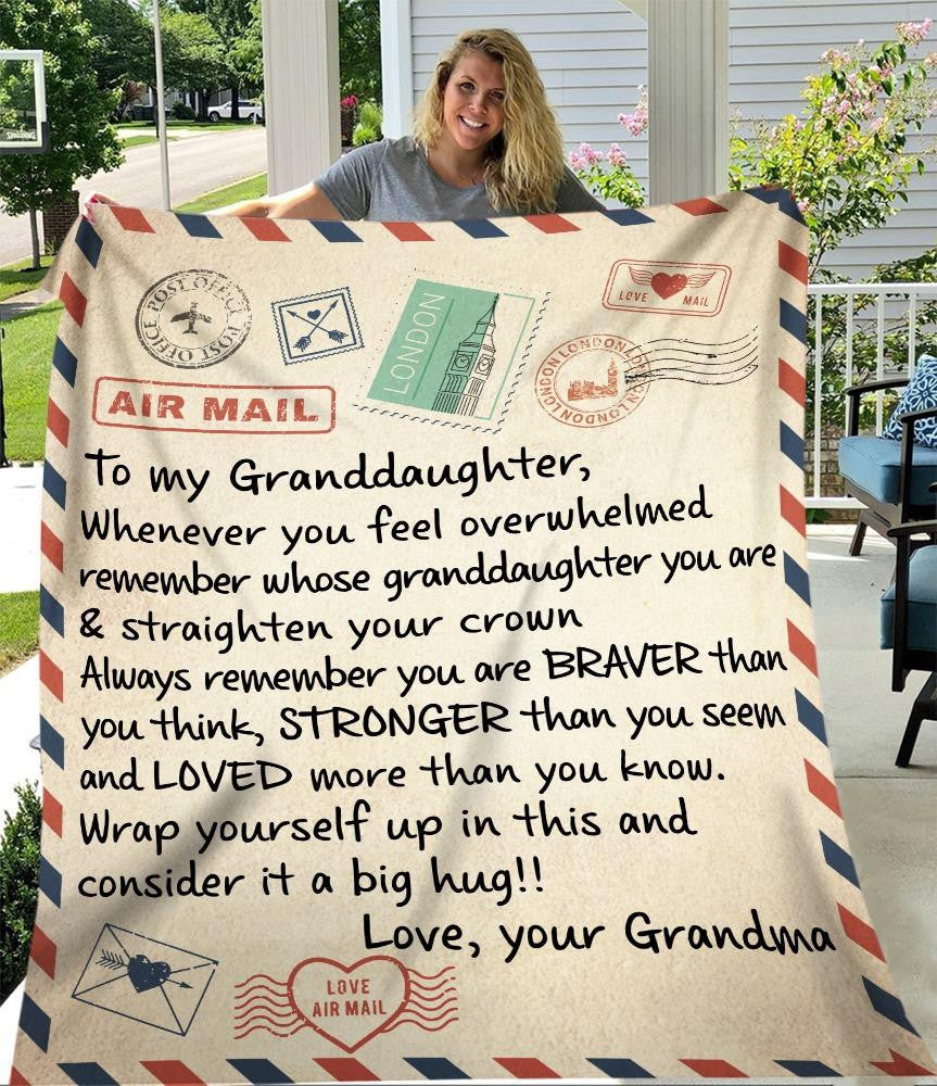 Personalized Blanket - To My Daughter/Granddaughter - Bear Blanket Present For Valentines Mothers Day Christmas Graduation Anniversary Wedding