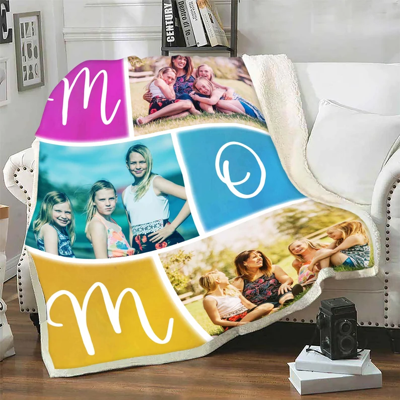 Mothers Day Blanket Customized Photo Blanket Custom Picture Blanket Gift For Mommy Mom Photo Blanket Birthday Gift For Mom From Daughter Son