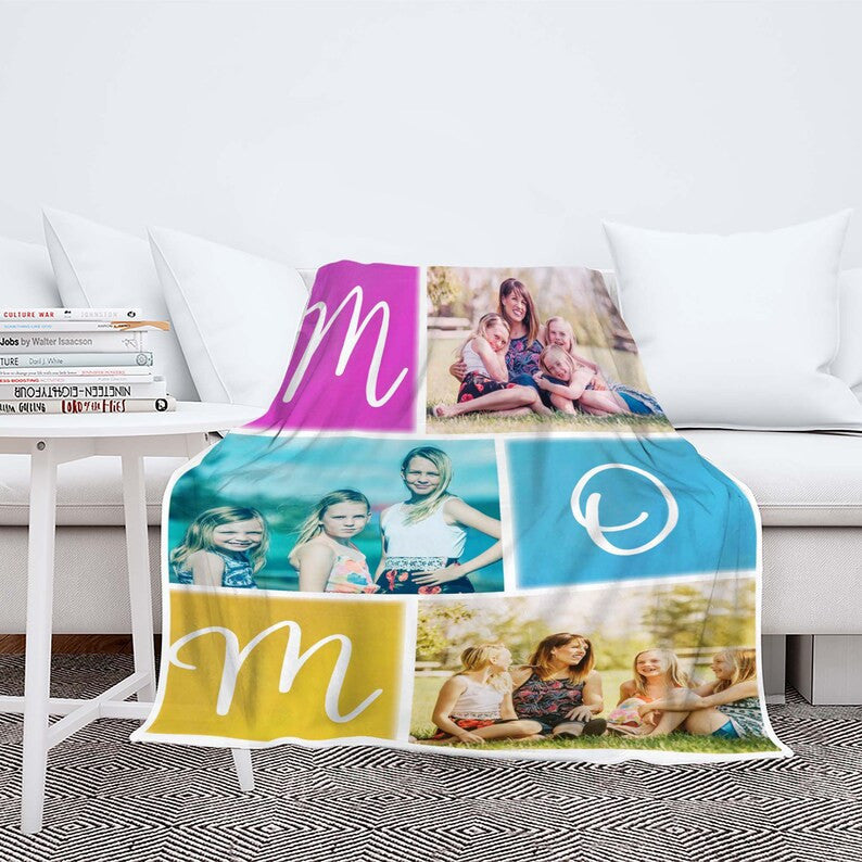 Mothers Day Blanket Customized Photo Blanket Custom Picture Blanket Gift For Mommy Mom Photo Blanket Birthday Gift For Mom From Daughter Son