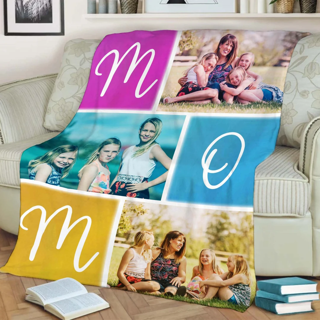 Mothers Day Blanket Customized Photo Blanket Custom Picture Blanket Gift For Mommy Mom Photo Blanket Birthday Gift For Mom From Daughter Son