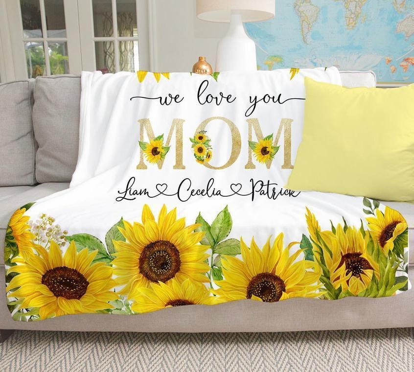 Mom Blanket Gift, To My Mom Throw Blanket From Kids, Birthday Mothers Day Christmas Gift