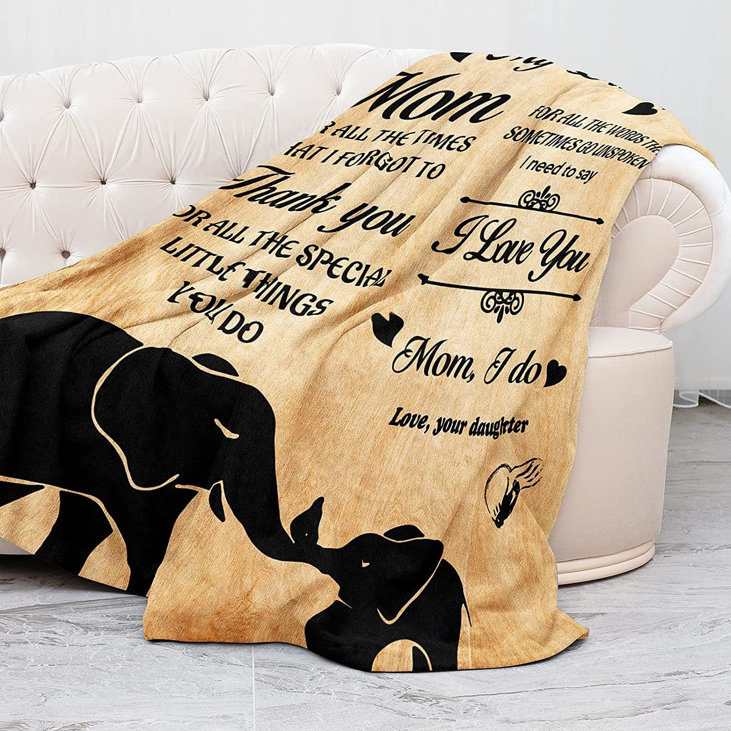 Gift to My Mom Blanket from Daughter Personalized Blanket to My Mom Super Soft Warm Fleece, Blanket Gifts for Birthday Christmas Mothers Day Thanksgiving