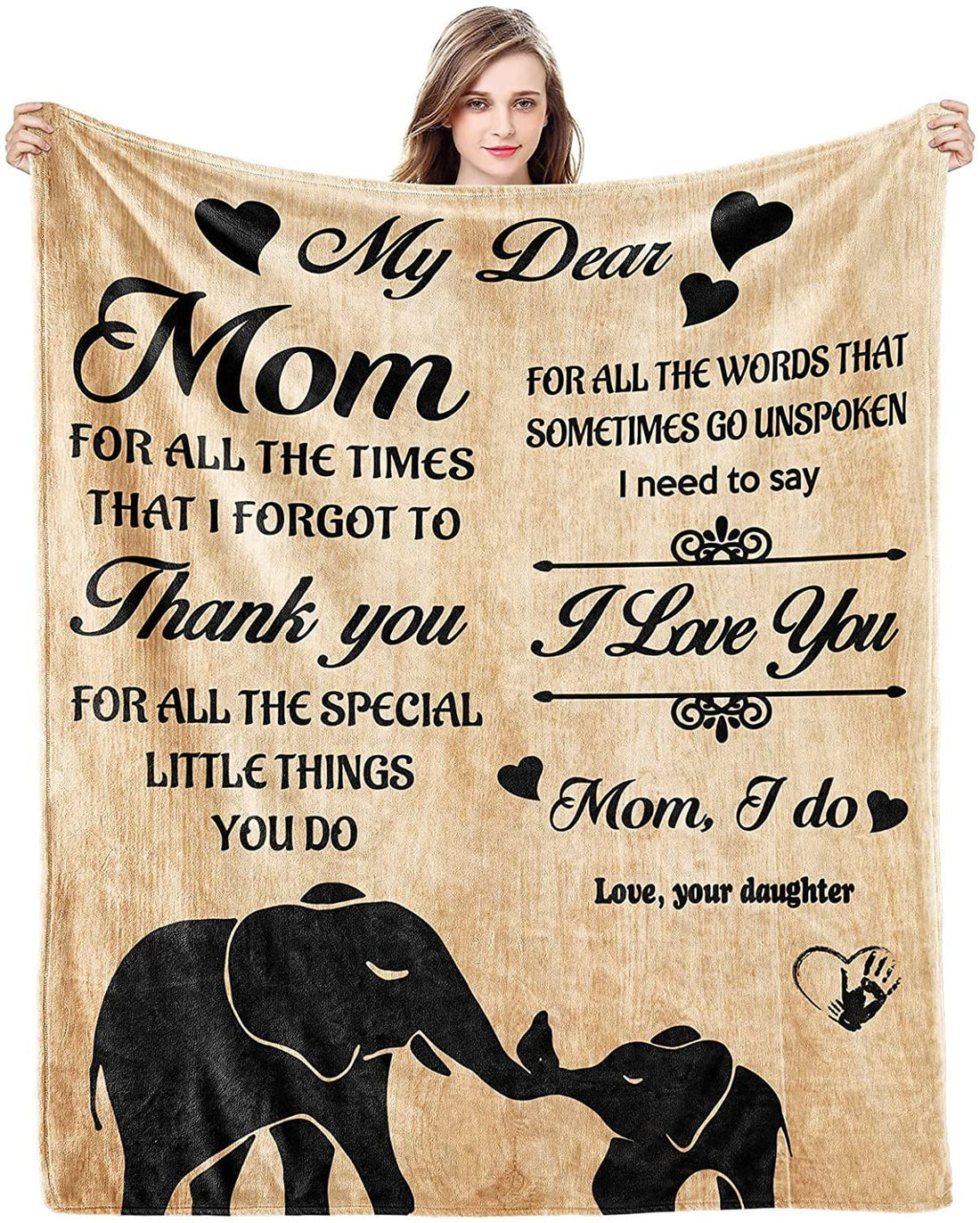 Gift to My Mom Blanket from Daughter Personalized Blanket to My Mom Super Soft Warm Fleece, Blanket Gifts for Birthday Christmas Mothers Day Thanksgiving