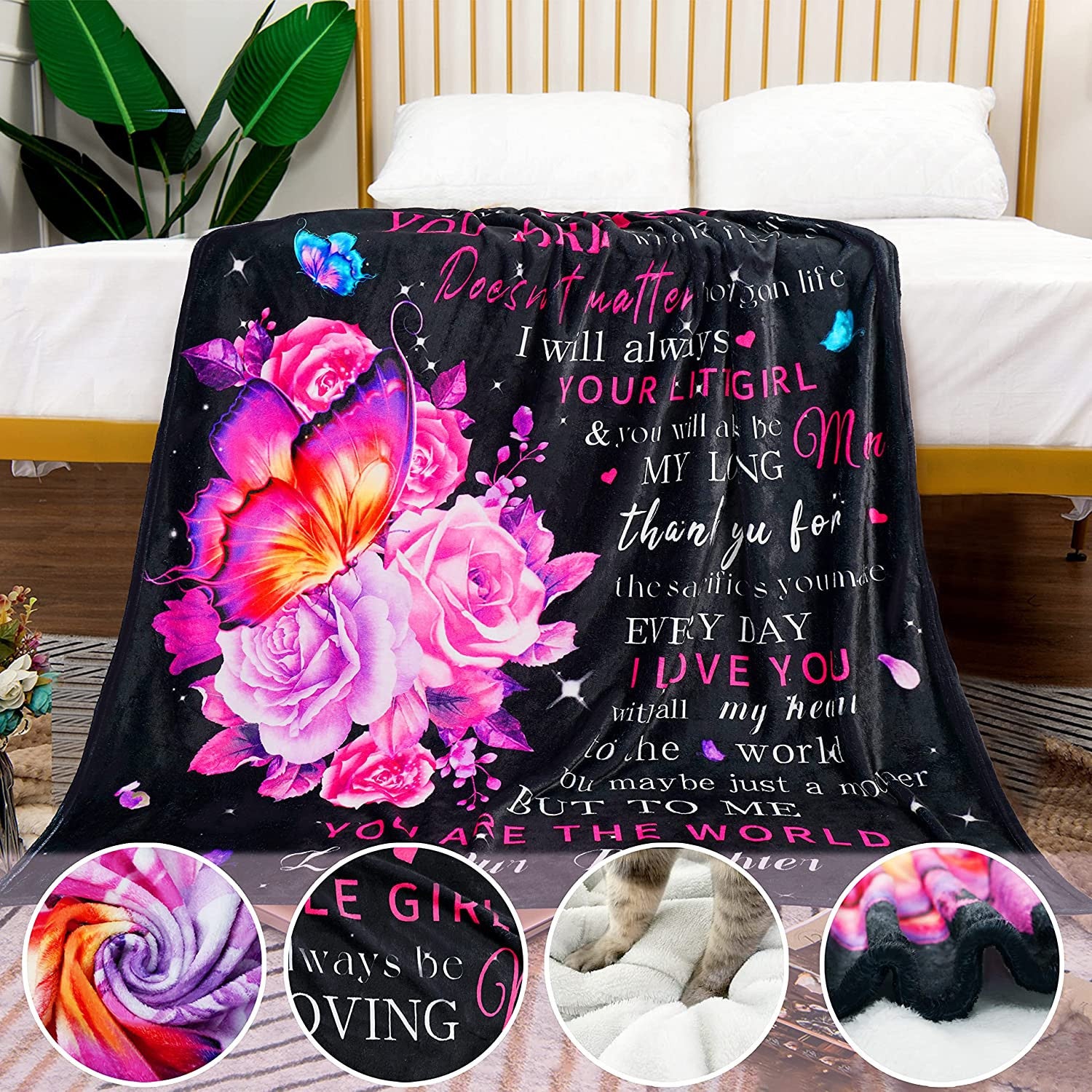 Mom Blanket Mothers Day Blanket Gifts Personalized Summer Blankets for Women Gift to My Mom