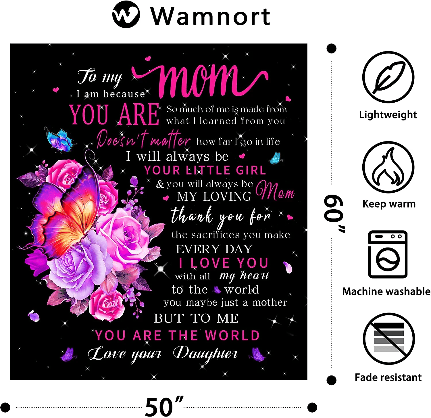 Mom Blanket Mothers Day Blanket Gifts Personalized Summer Blankets for Women Gift to My Mom