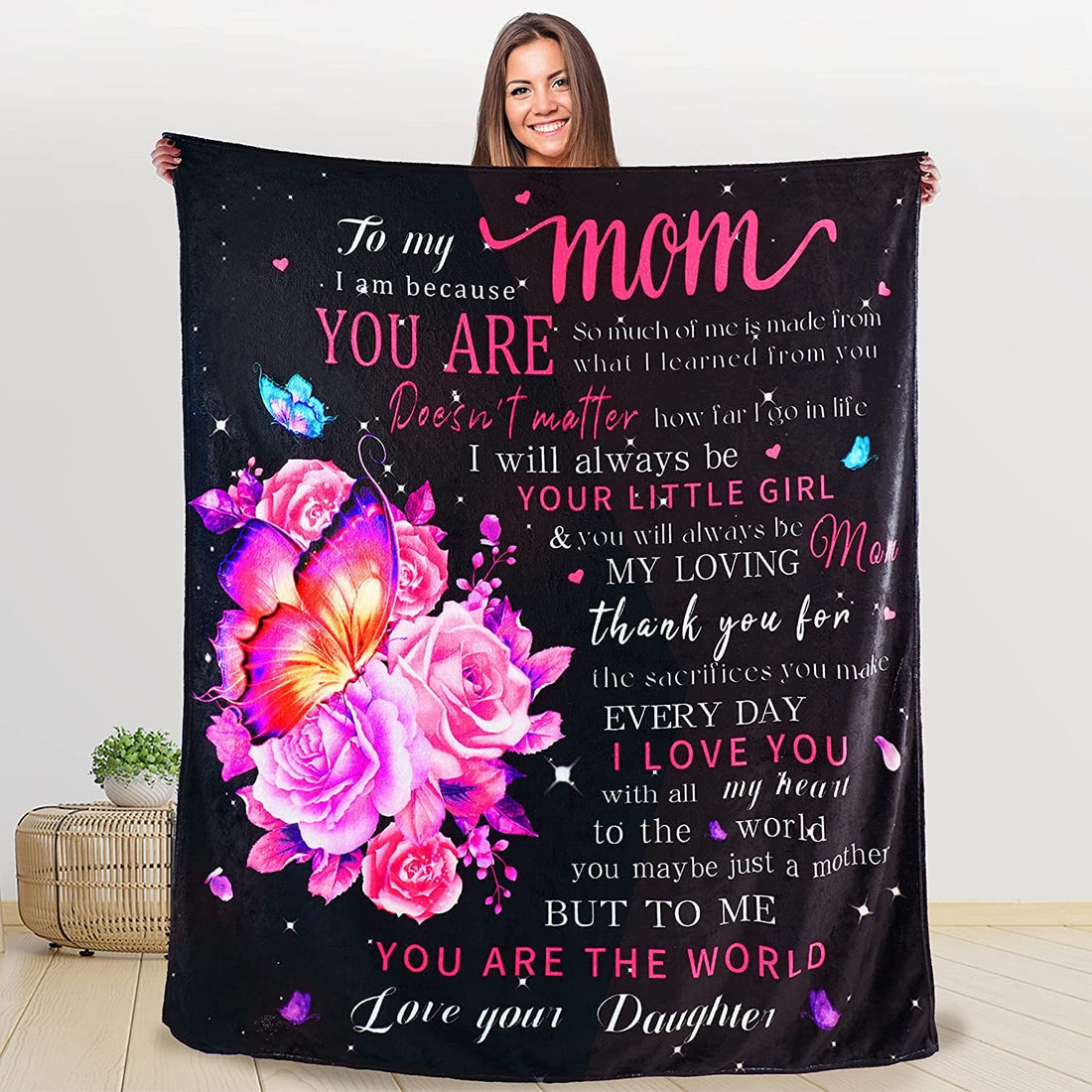 Mom Blanket Mothers Day Blanket Gifts Personalized Summer Blankets for Women Gift to My Mom
