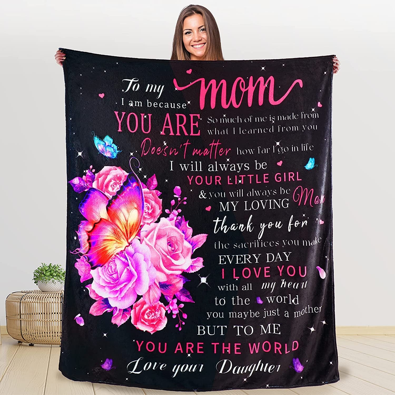 Mom Blanket Mothers Day Blanket Gifts Personalized Summer Blankets for Women Gift to My Mom