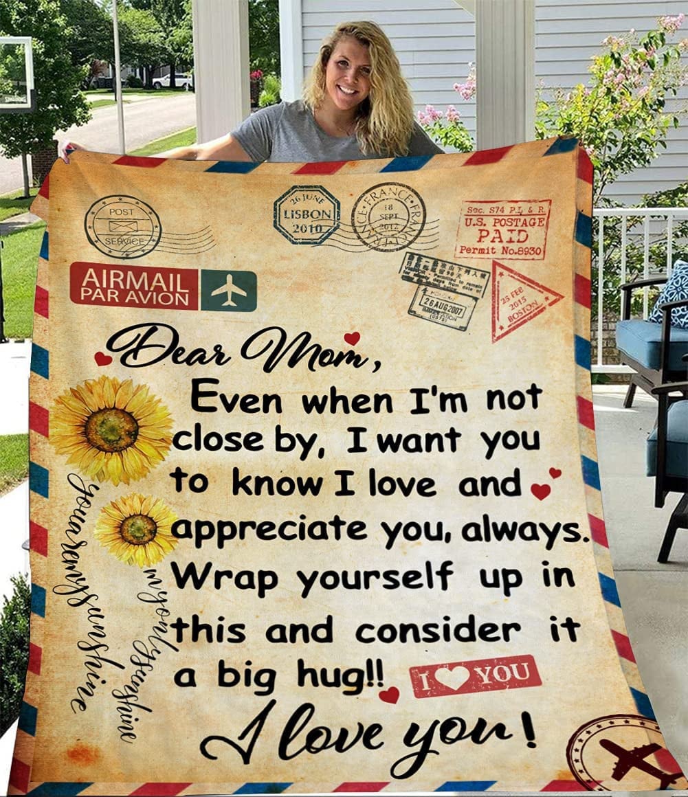Letter Blanket for Mom - Printed Blanket for Mom, Blanket for Mothers Day