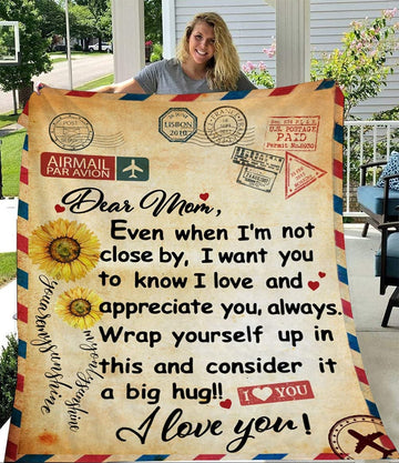 Letter Blanket for Mom - Printed Blanket for Mom, Blanket for Mothers Day
