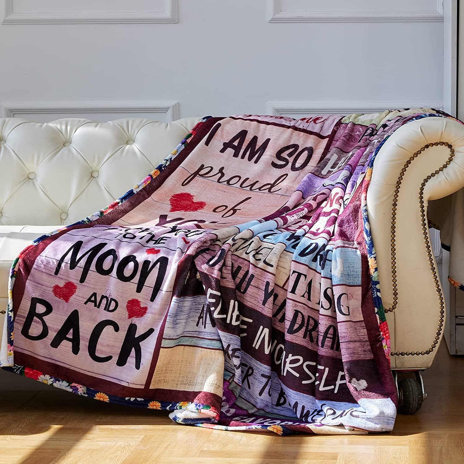 Blankets for Mom, Mothers Day Birthday Gifts for Mom Gifts from Daughter, Birthday Gifts for Mom I Love You Mom Blanket