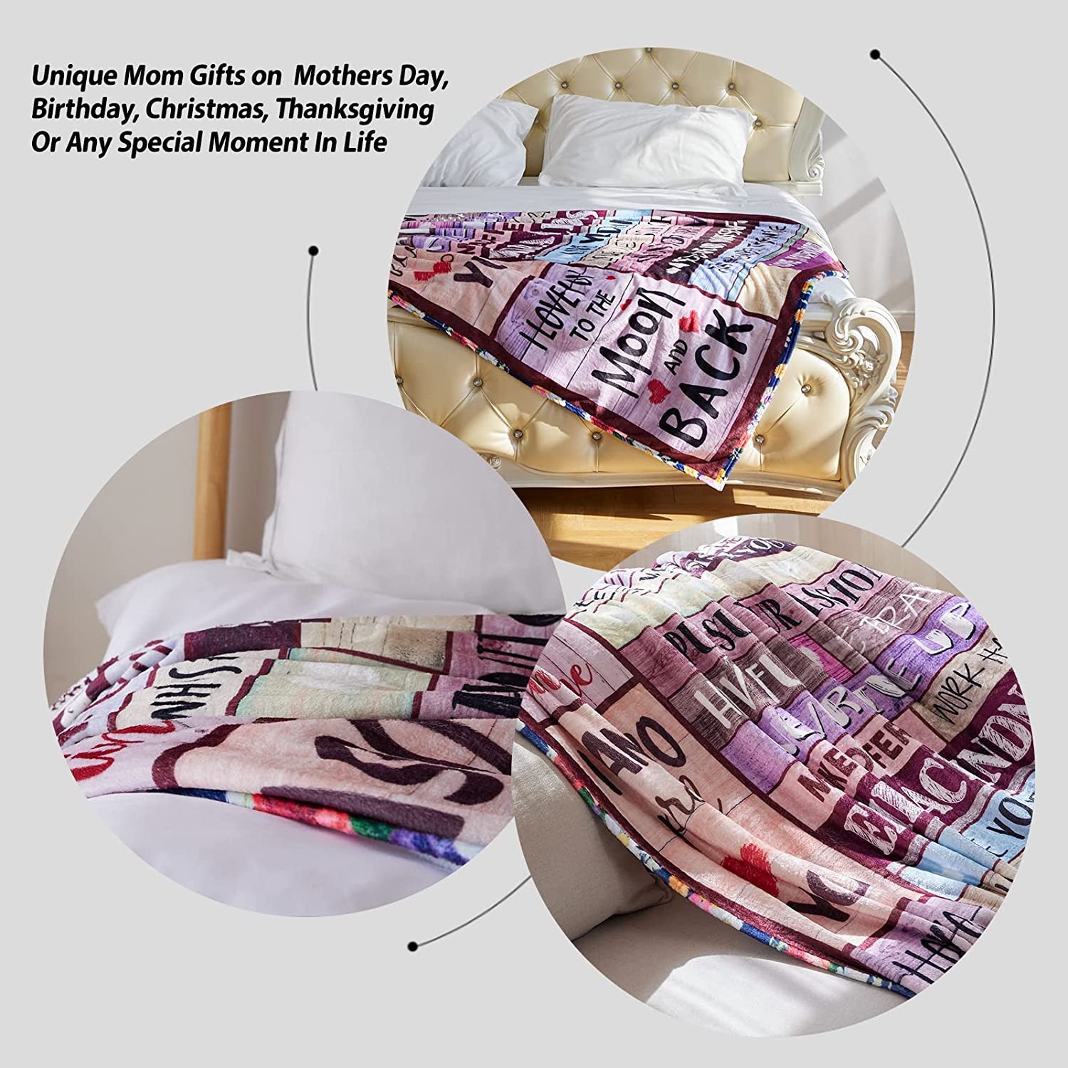 Blankets for Mom, Mothers Day Birthday Gifts for Mom Gifts from Daughter, Birthday Gifts for Mom I Love You Mom Blanket