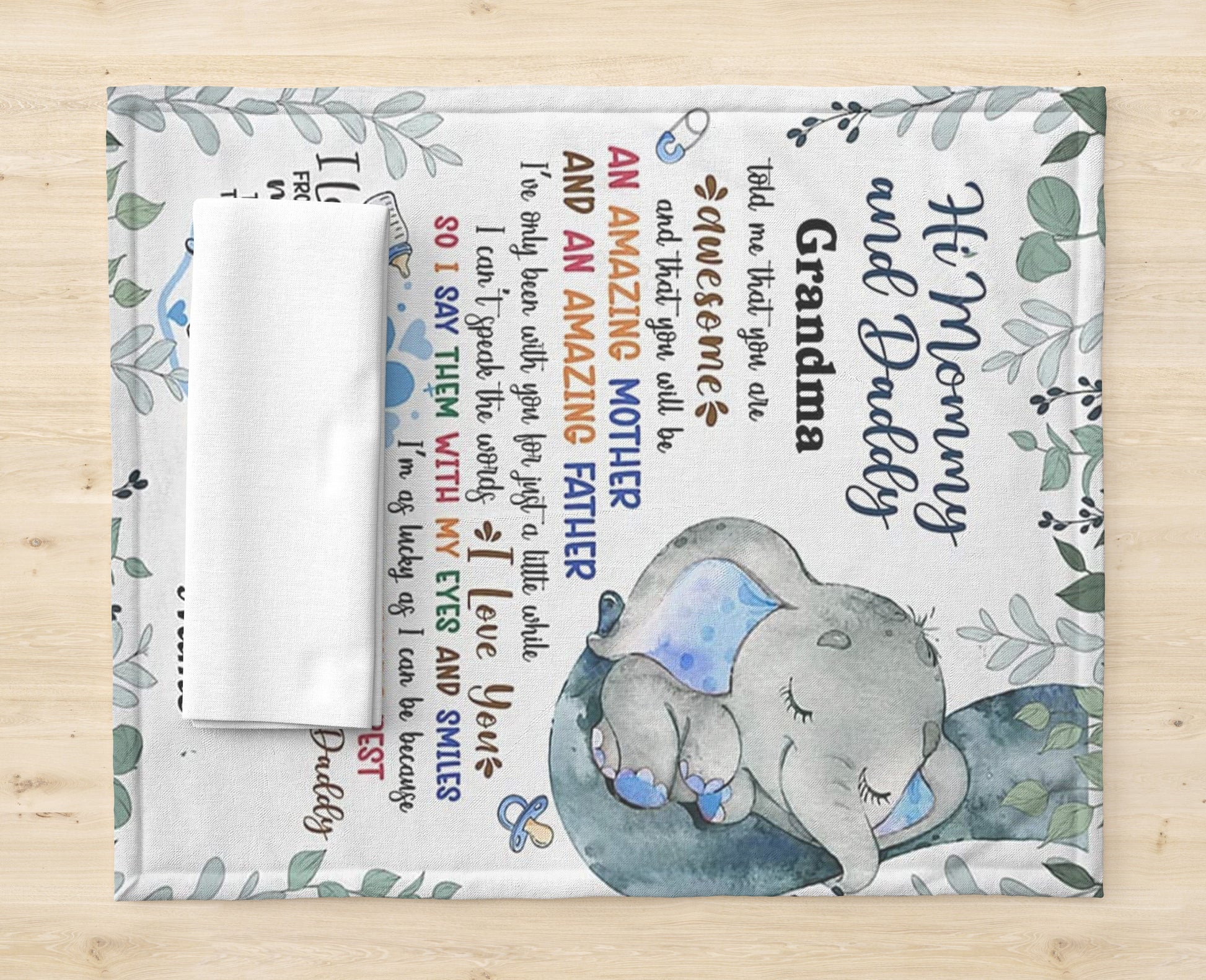 Personalized Blanket- To My Mommy Fleece Blanket First First Time Mom Gift Elephant Art Happy Mothers Day Blanket Birthday Gift Gift For New Mom Blanket Gifts