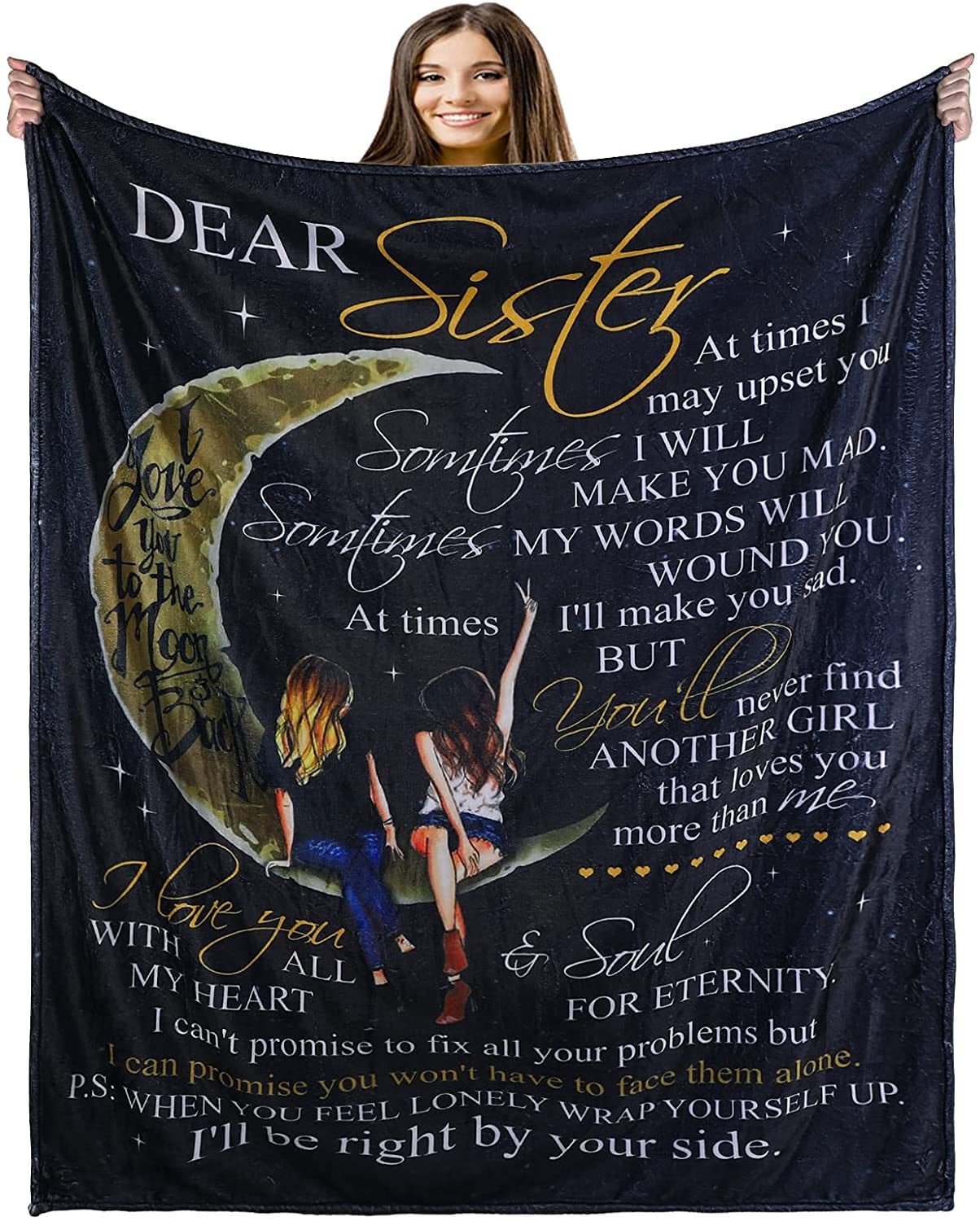 To My Sister Blanket Birthday Gifts For Sister Gifts For Women Sister Gifts For Her Birthday Mothers Day Christmas Wedding Anniversary Throw Blanket