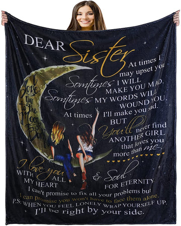To My Sister Blanket Birthday Gifts For Sister Gifts For Women Sister Gifts For Her Birthday Mothers Day Christmas Wedding Anniversary Throw Blanket