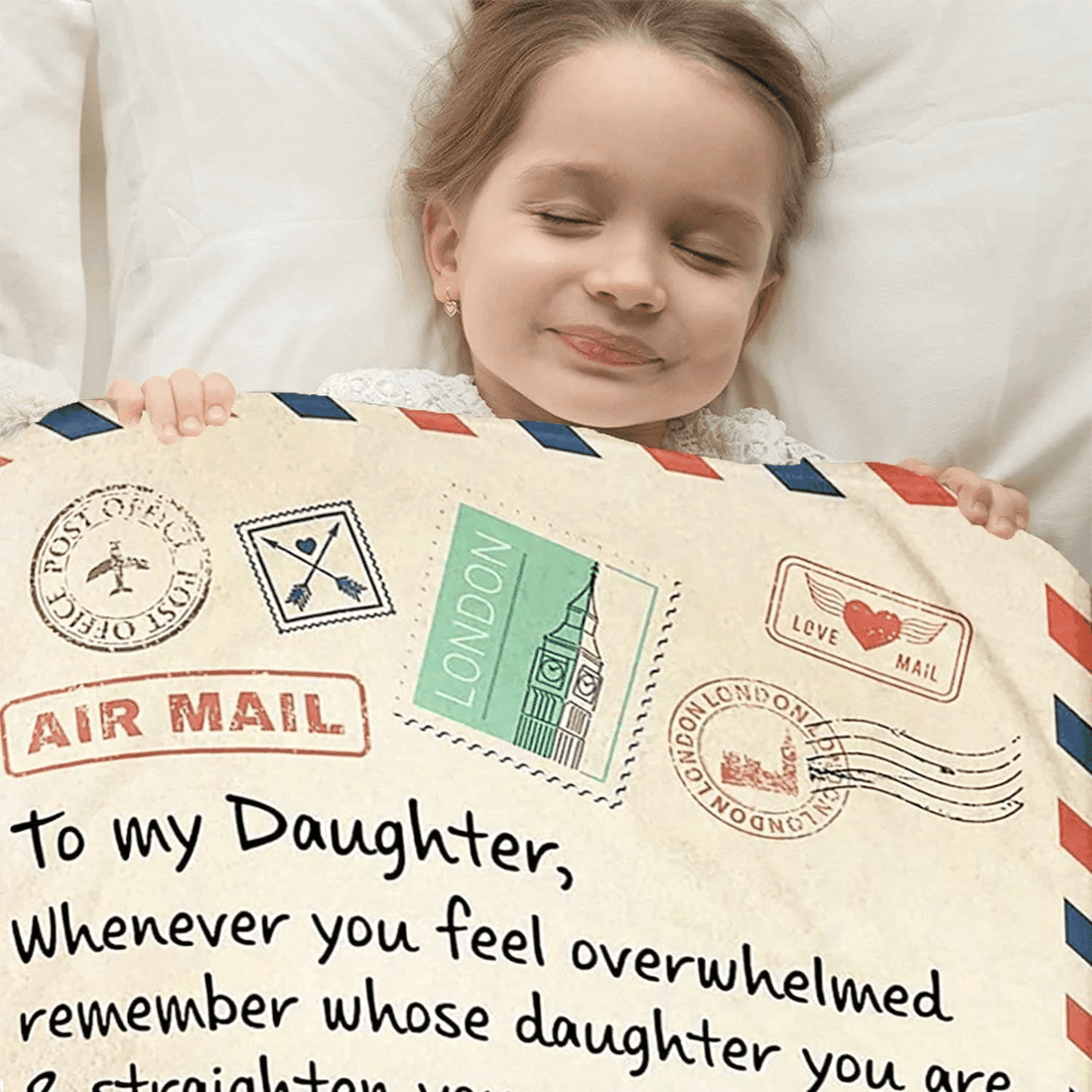 Mothers Day Blanket From Daughter Love Letter To My Mom Personalized Printed Air Mail Throw Blankets For Birthday Mothers Day Christmas Anniversary