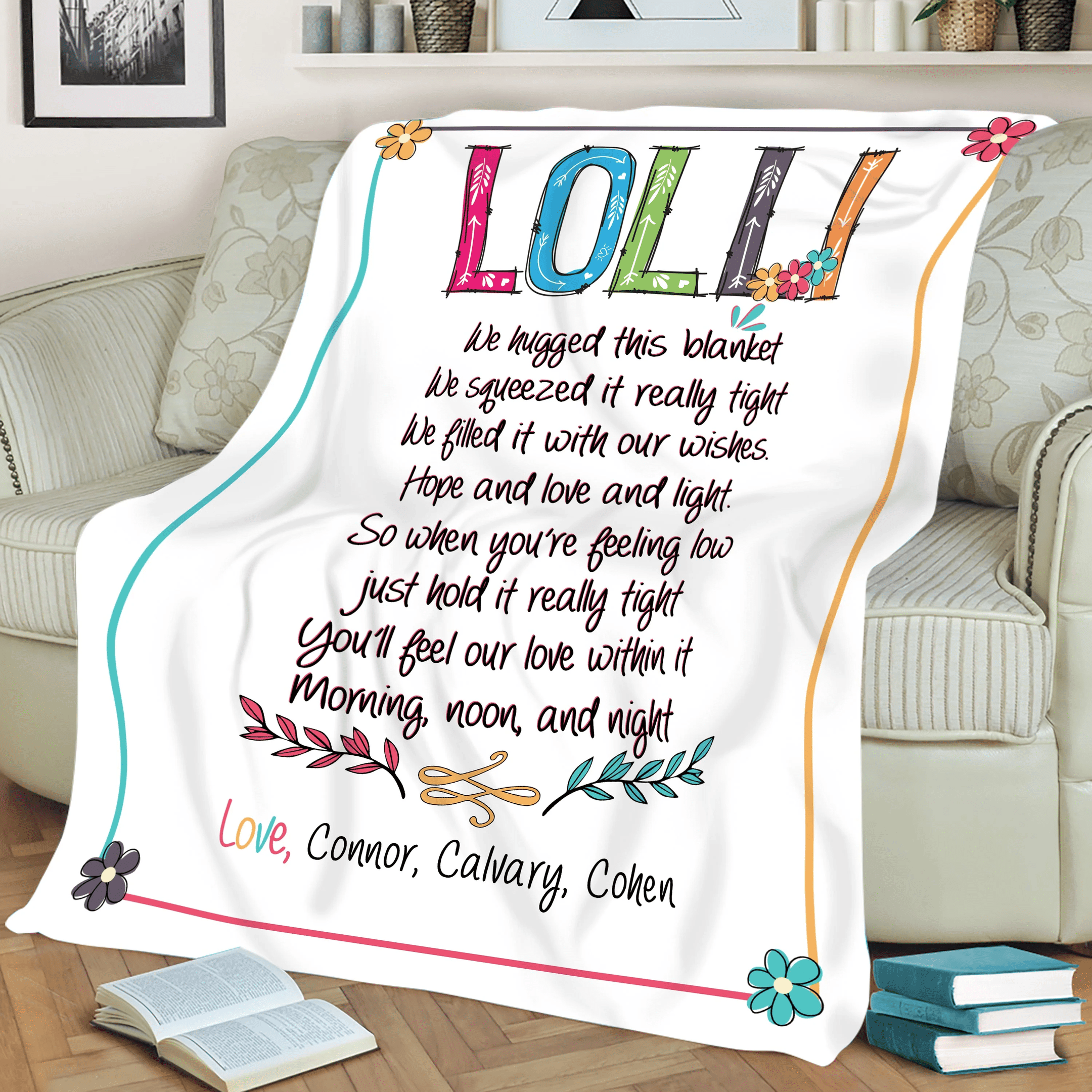 Lolli Gift Blanket Customized Gift For Lolli Lolli Throw Blanket Birthday Mothers Day Gift Grandma Gift From Grandkids