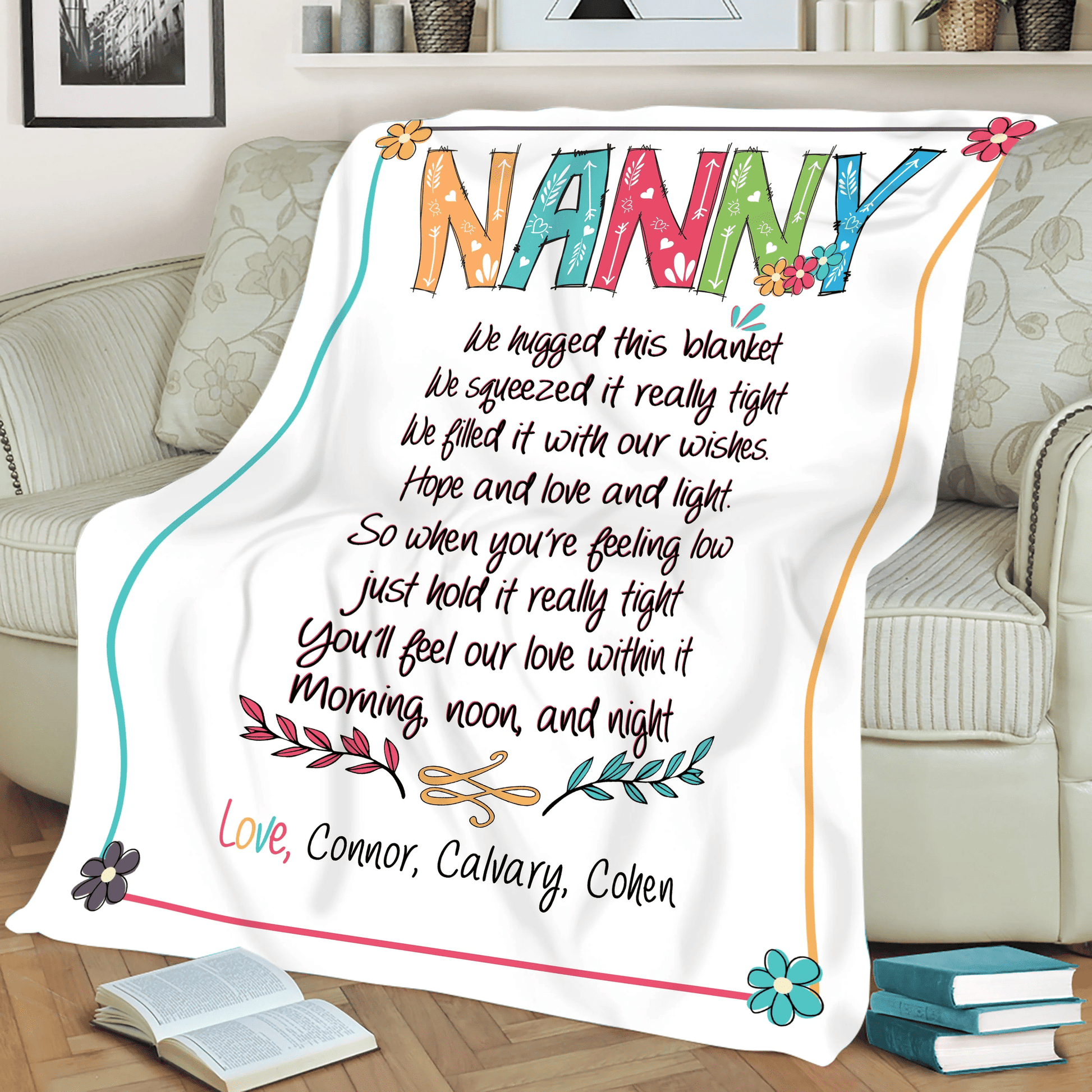 Nanny Gift Blanket Customized Gift For Nanny Nanny Throw Blanket Birthday Mothers Day Gift Grandma Gift From Grandkids