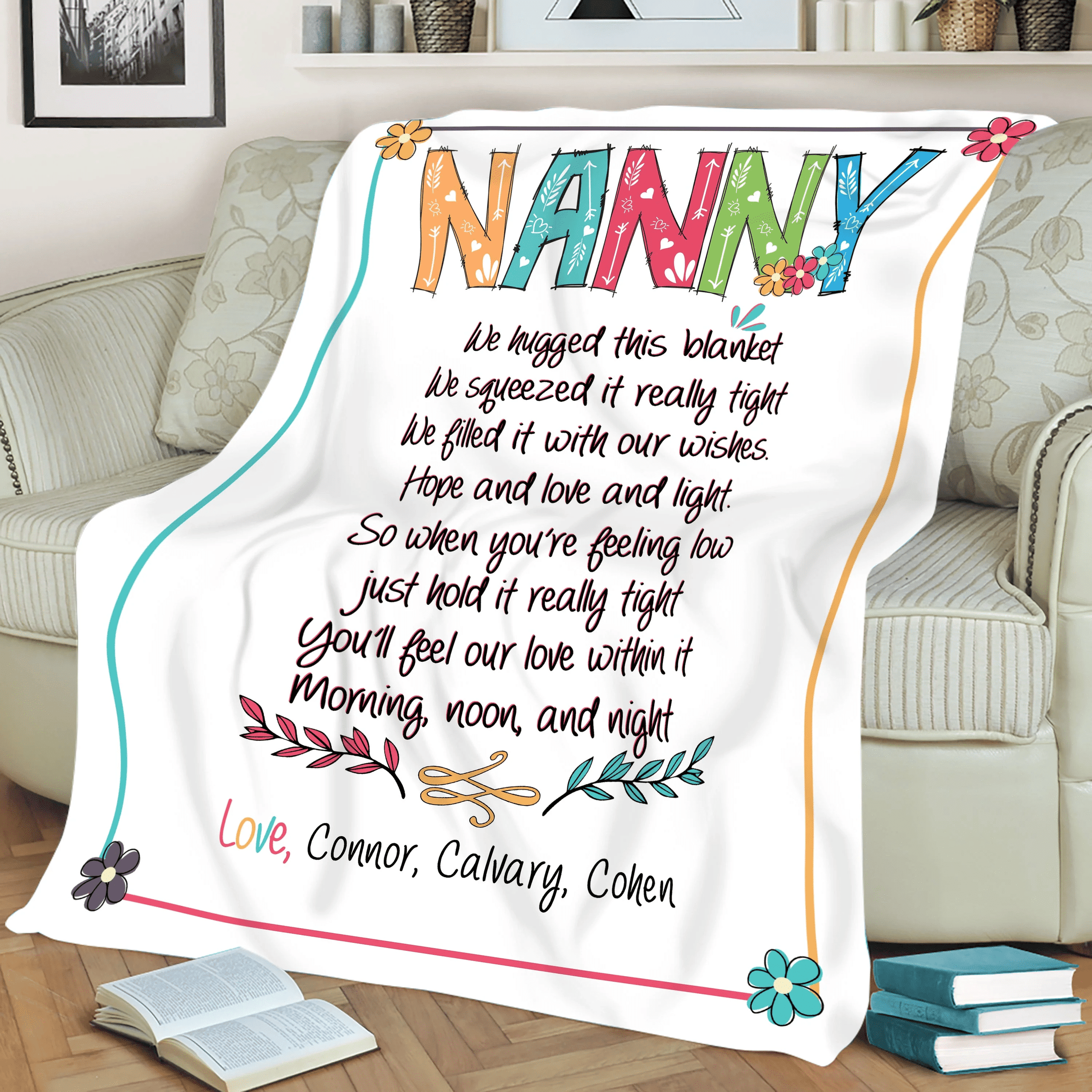 Nanny Gift Blanket Customized Gift For Nanny Nanny Throw Blanket Birthday Mothers Day Gift Grandma Gift From Grandkids