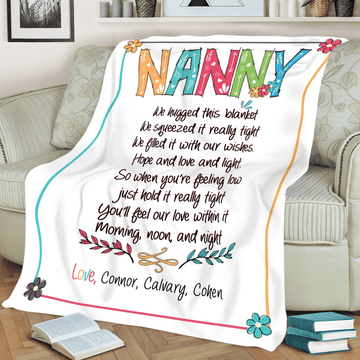 Nanny Gift Blanket Customized Gift For Nanny Nanny Throw Blanket Birthday Mothers Day Gift Grandma Gift From Grandkids