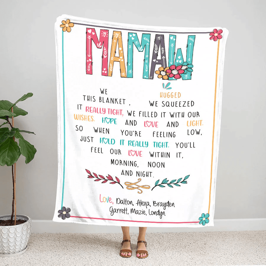 Personalized Mamaw Throw Blanket Birthday Mothers Day Christmas Gift For Grandma Mimi Nana Gigi From Grandkids