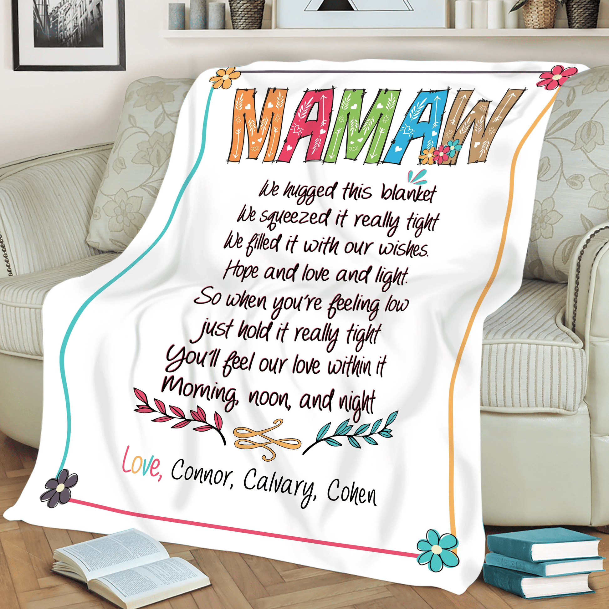 Mamaw Gift Blanket Customized Gift For Mamaw Mamaw Throw Blanket Birthday Mothers Day Gift Grandma Gift From Grandkids
