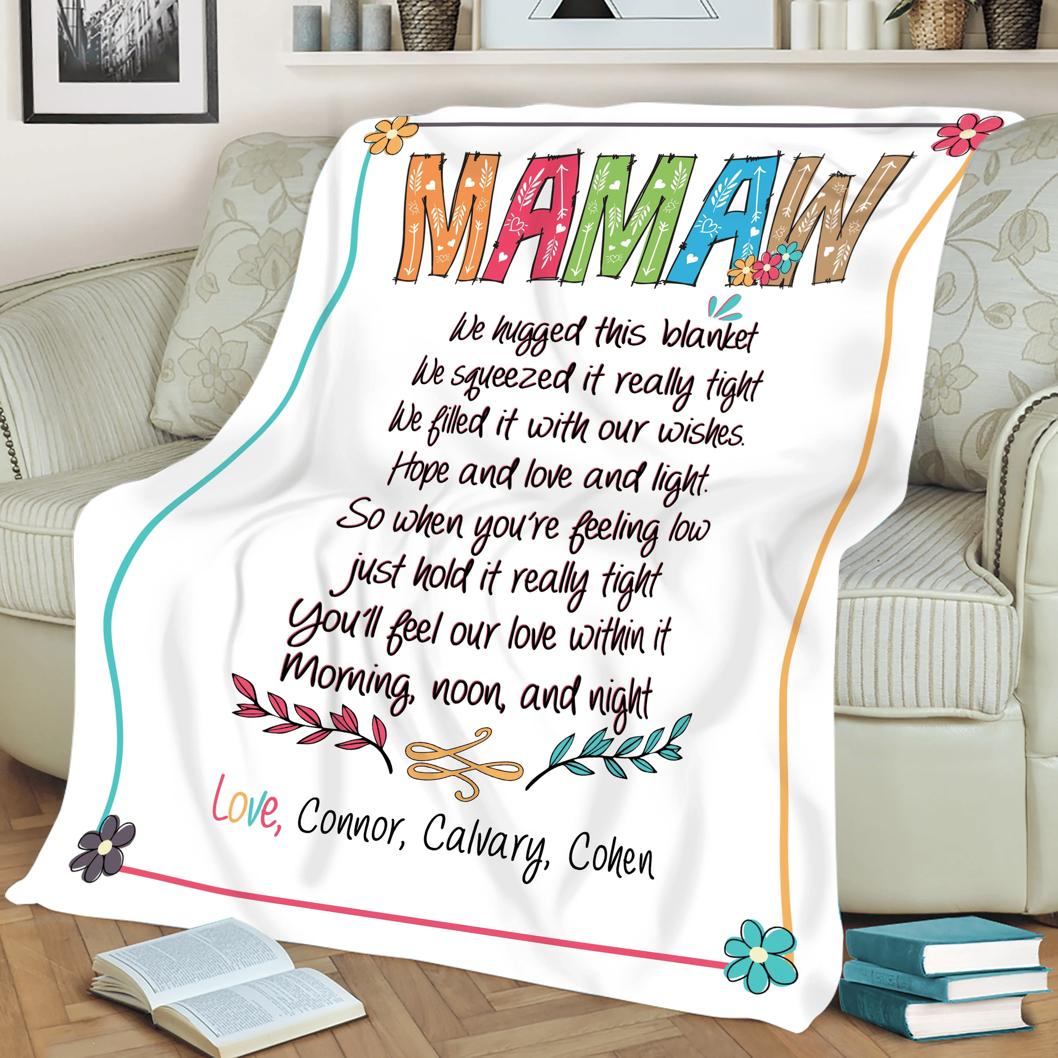 Mamaw Gift Blanket Customized Gift For Mamaw Mamaw Throw Blanket Birthday Mothers Day Gift Grandma Gift From Grandkids