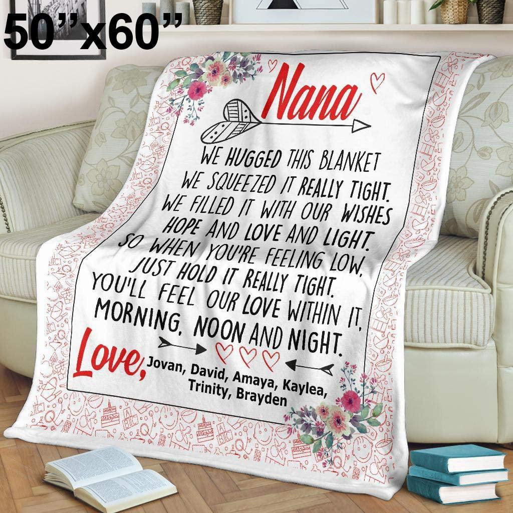Mothers Day Blanket For Grandma Personalized Blanket Gift For Grandma Mimi Nana Gigi Gaga From Grandkids Mothers Day Birthday Christmas Gift