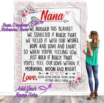 Mothers Day Blanket For Grandma Personalized Blanket Gift For Grandma Mimi Nana Gigi Gaga From Grandkids Mothers Day Birthday Christmas Gift