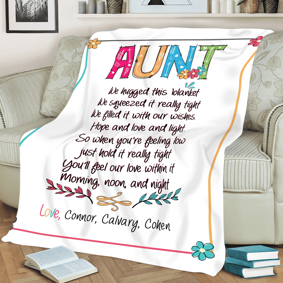 Aunt Gift Blanket Customized Gift For Aunt Aunt Throw Blanket Birthday Mothers Day Gift Grandma Gift From Grandkids