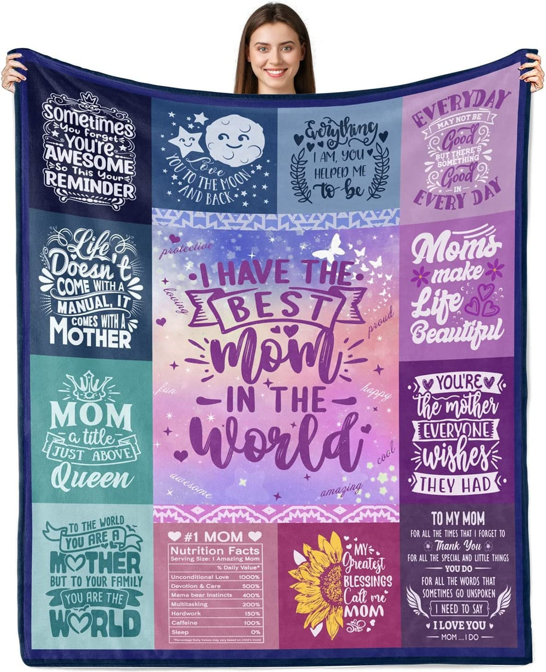 Mothers Day Blanket Gift, To My Mom Fleece Blanket Best Mom In The World Gift for Mom from Daughter