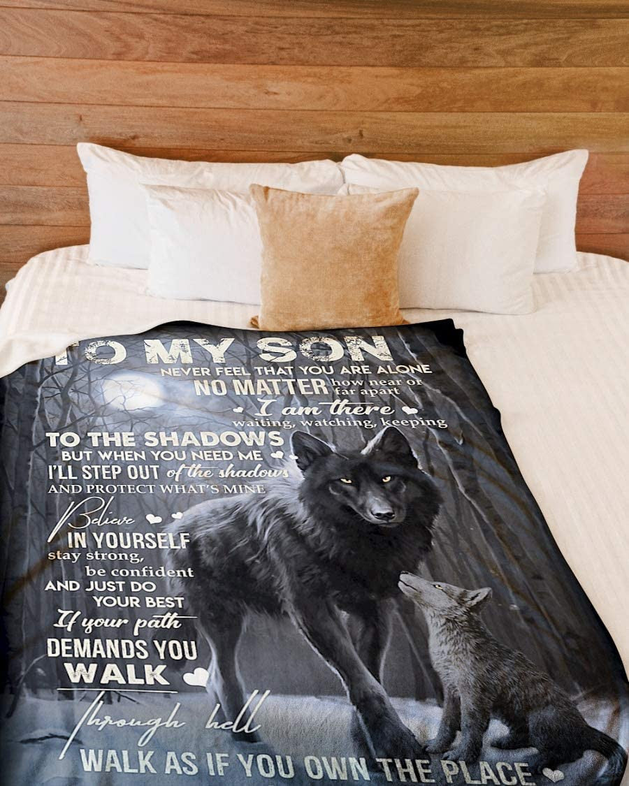 To My Son Throw Blanket Fleece Blanket Mummy - To My Son - Bed Throw Tapestry Blanket From Mom Mother Dad Father To Grandma Grandpa Dad Mom Gift Christmas Mothers Day Birthday