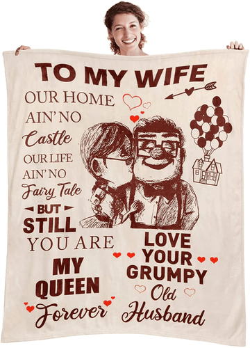 Mothers Day Anniversary Birthday Gift For Her To My Wife Blanket Wife Gifts From Husband Romantic I Love You Weeding Gift For Women Throw Blankets For Valentines Mothers Day