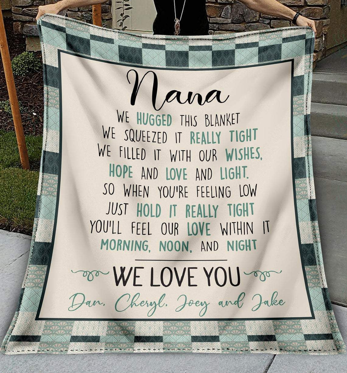 Grandma Blanket Gift Personalized Grandma Throw Blanket Birthday Mothers Day Christmas Anniversary Gift